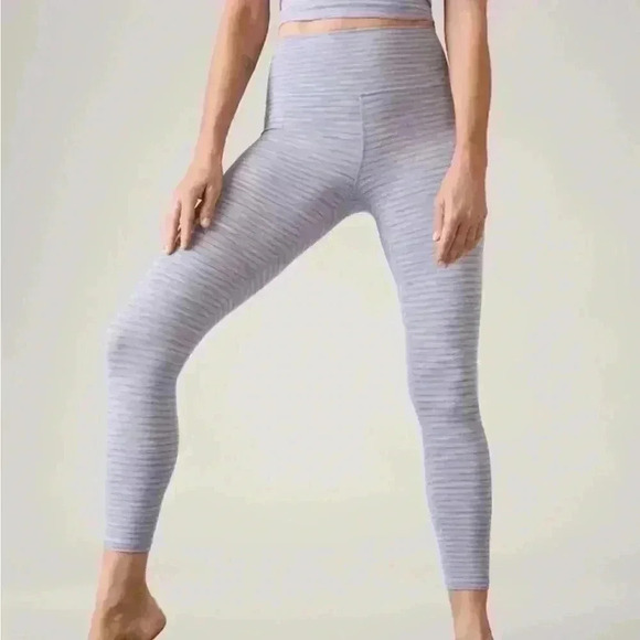 Athleta TranscendTextured 7/8 TightLeggings in Swallowtail Nova Texture Sz L NWT - Picture 1 of 8